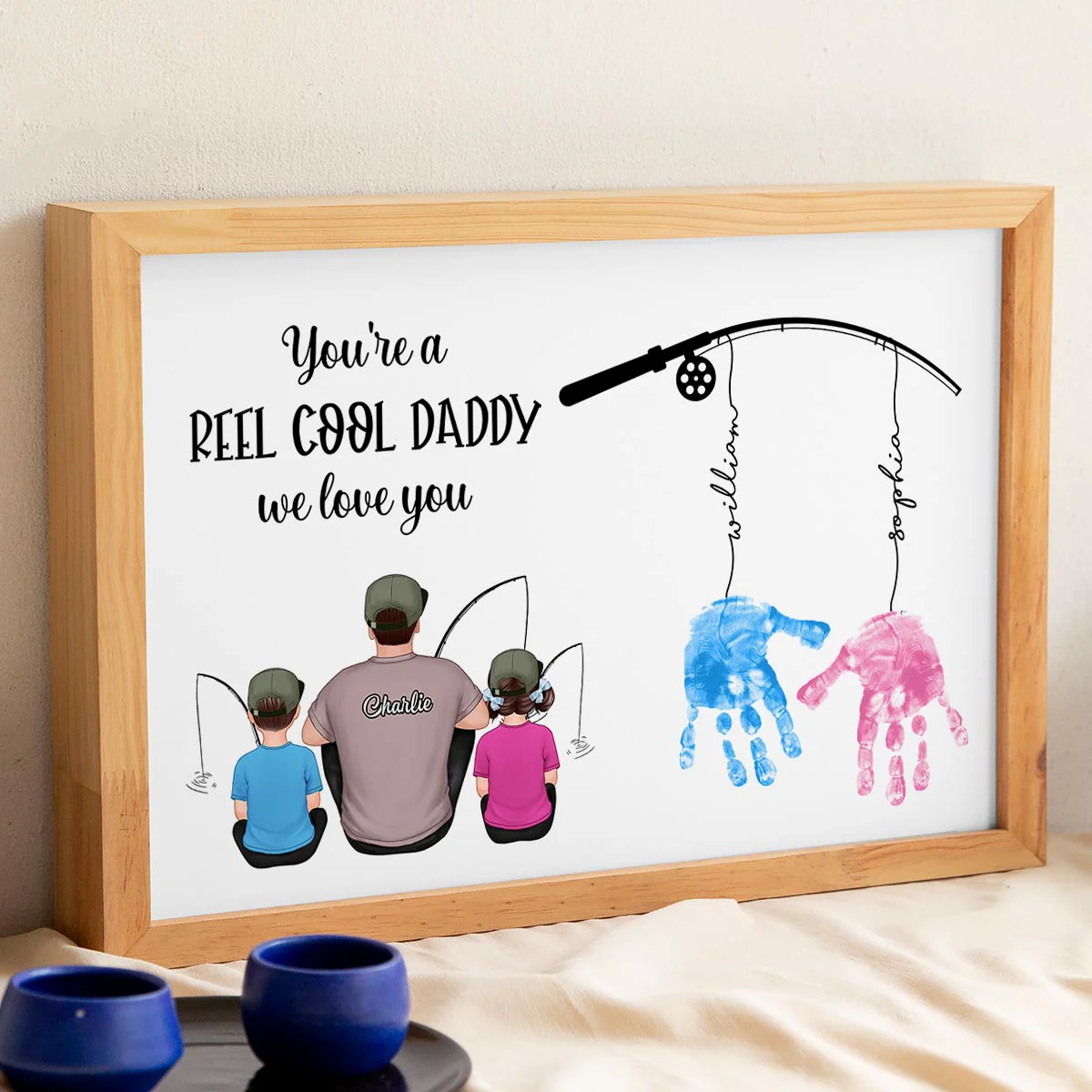 Reel Cool Daddy DIY Handprint Gift For Dad And Grandpa, Fishing Lover, Birthday Gift - Image 7