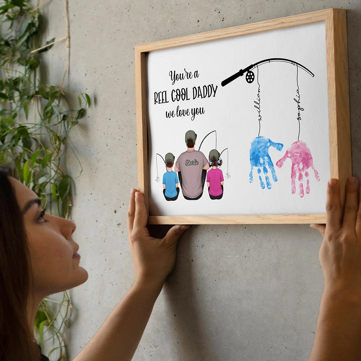 Reel Cool Daddy DIY Handprint Gift For Dad And Grandpa, Fishing Lover, Birthday Gift - Image 8