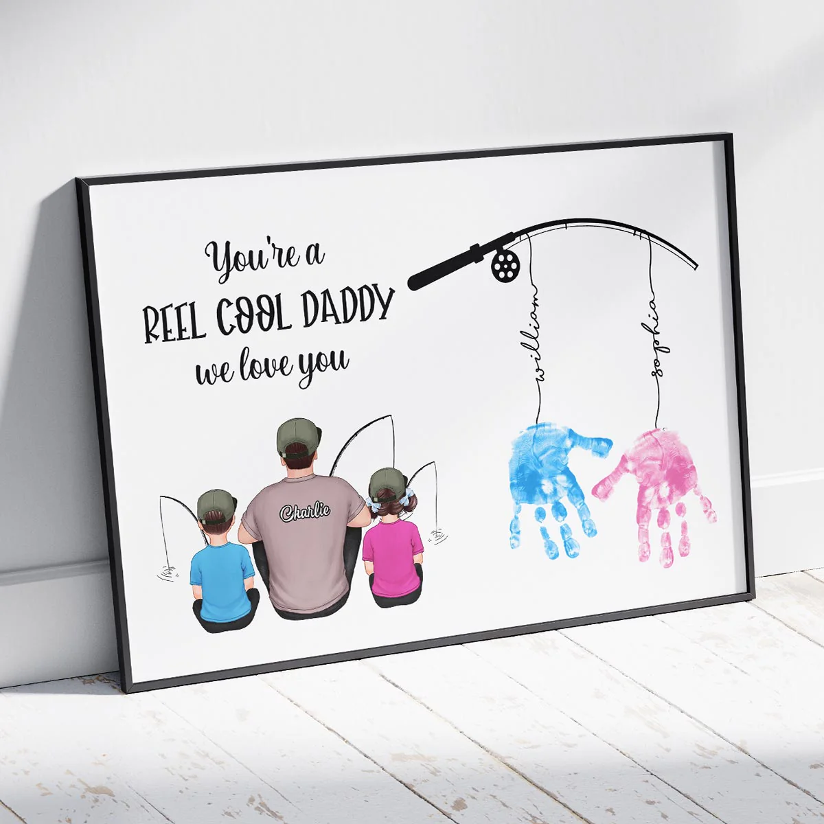 Reel Cool Daddy DIY Handprint Gift For Dad And Grandpa, Fishing Lover, Birthday Gift - Image 9