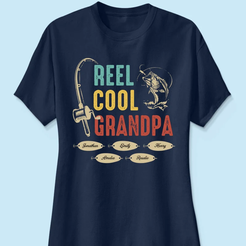 Reel Cool Grandpa Papa Fishing Camouflage Personalized Shirt, Unique 2025 Father's Day Birthday Gift For Grandpa, Dad, Husband - Image 13
