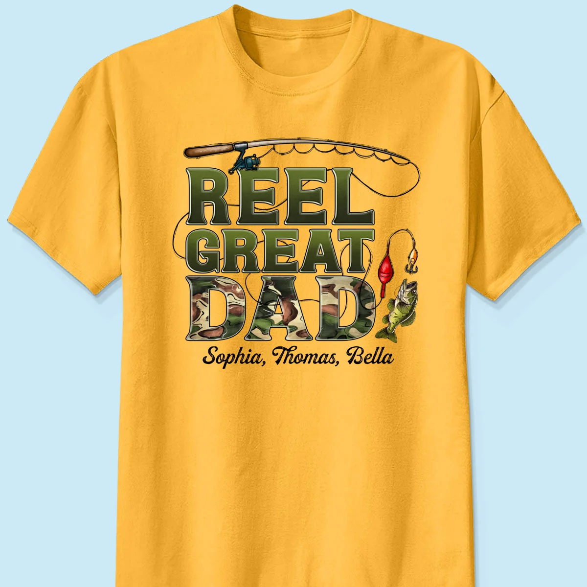 Reel Great Dad Fishing Camouflage Personalized Shirt, Father's Day Gift For Dad, Husband - Image 10