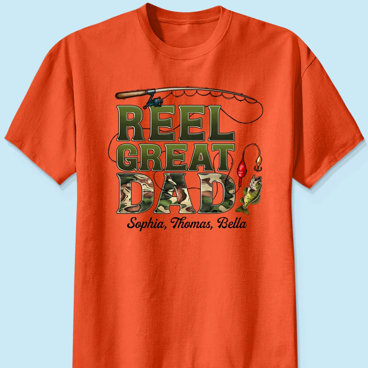 Reel Great Dad Fishing Camouflage Personalized Shirt, Father's Day Gift For Dad, Husband - Image 11