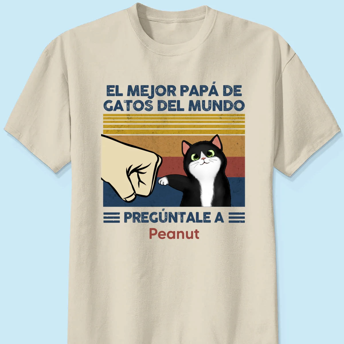 Regalo perfecto para papás de gatos – Camiseta personalizada con choque de puños con tu gato - Image 11