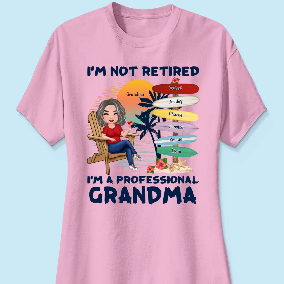 Retired Grandma Kids Names Sign Personalized Shirt - Image 13