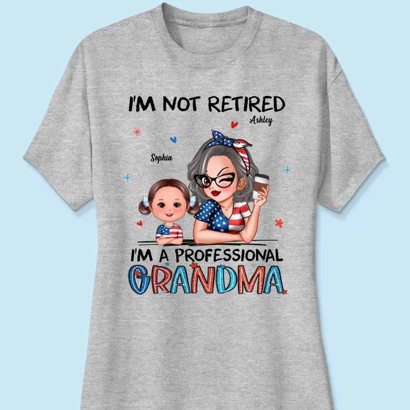 Retired Grandma Nation Flag Personalized Shirt, 4th Of July - Image 11