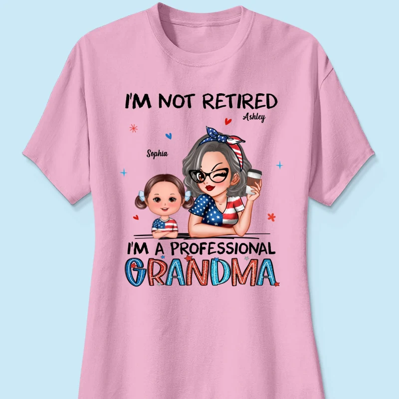 Retired Grandma Nation Flag Personalized Shirt, 4th Of July - Image 13