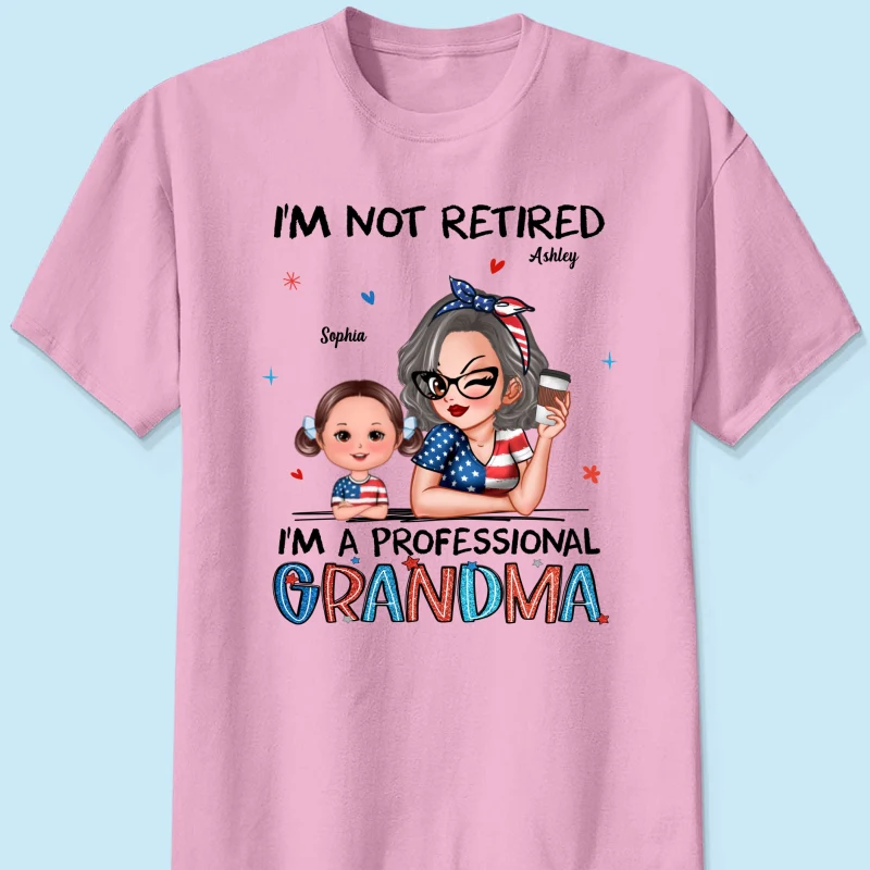 Retired Grandma Nation Flag Personalized Shirt, 4th Of July - Image 9