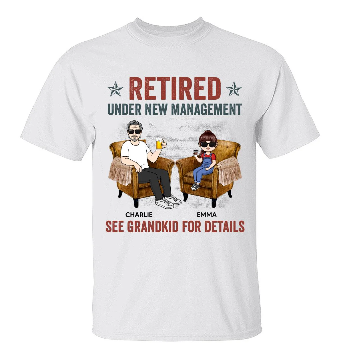 Retired Grandpa Grandkids Management Personalized Shirt