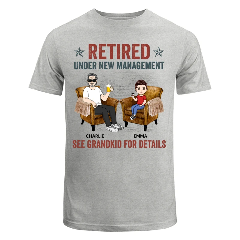 Retired Grandpa Grandkids Management Personalized Shirt - Image 6