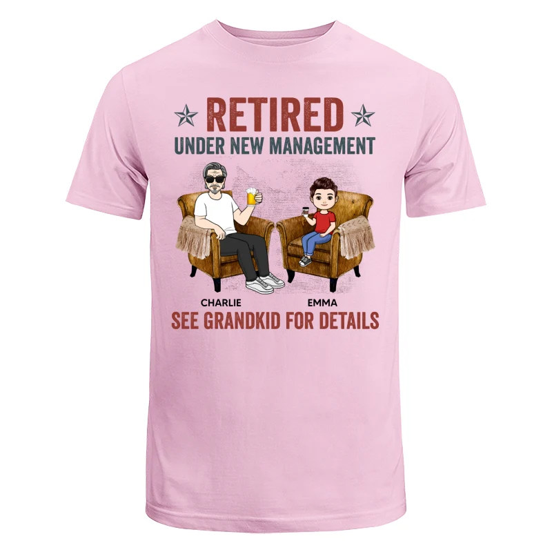 Retired Grandpa Grandkids Management Personalized Shirt - Image 7