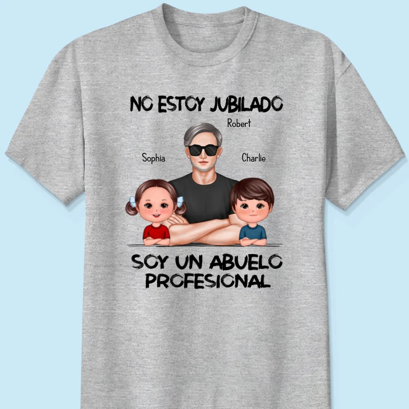Retired Grandpa Spanish Abuelo Personalized Shirt - Image 7