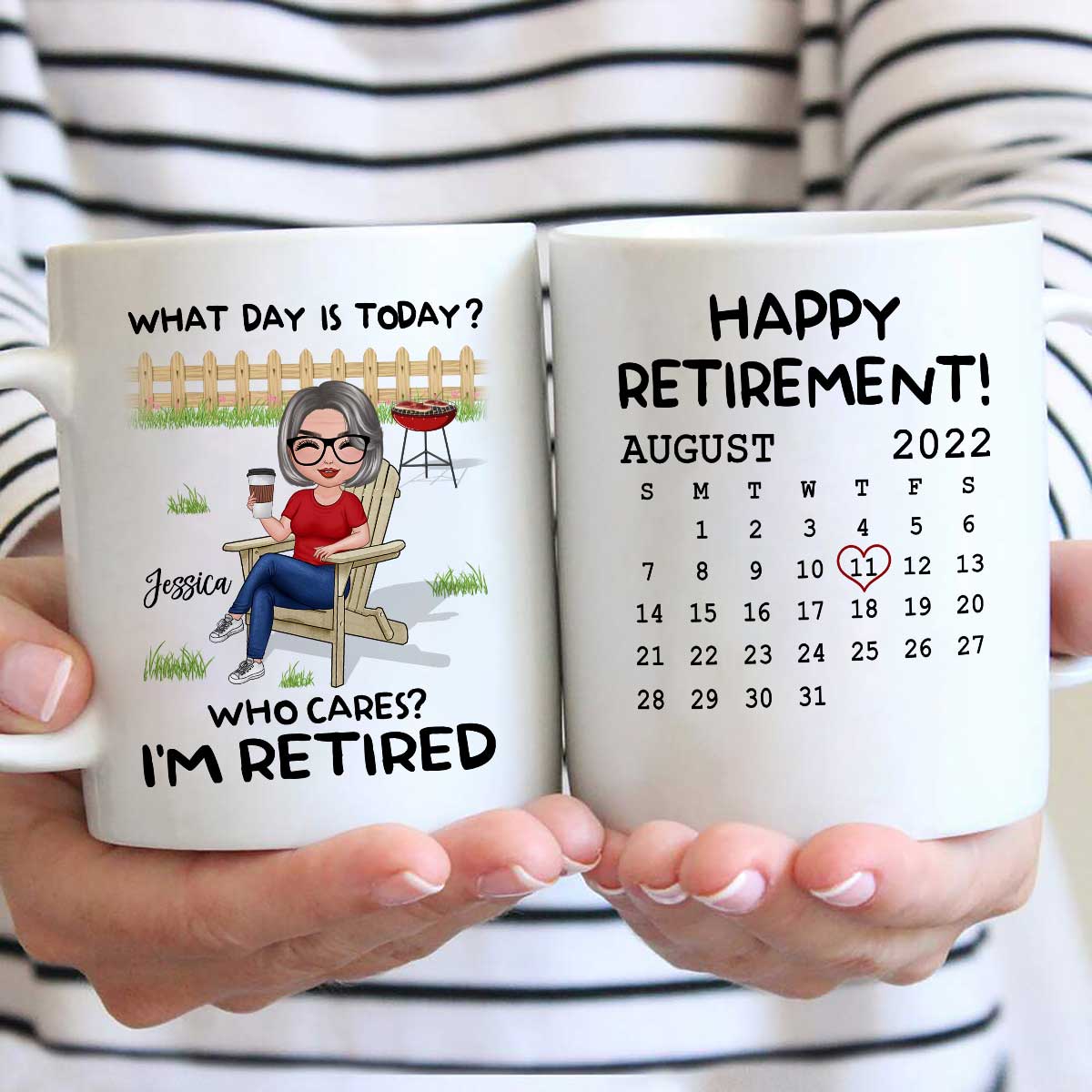 Retirement Gift What Day Is Today Calendar Personalized Mug - Image 2