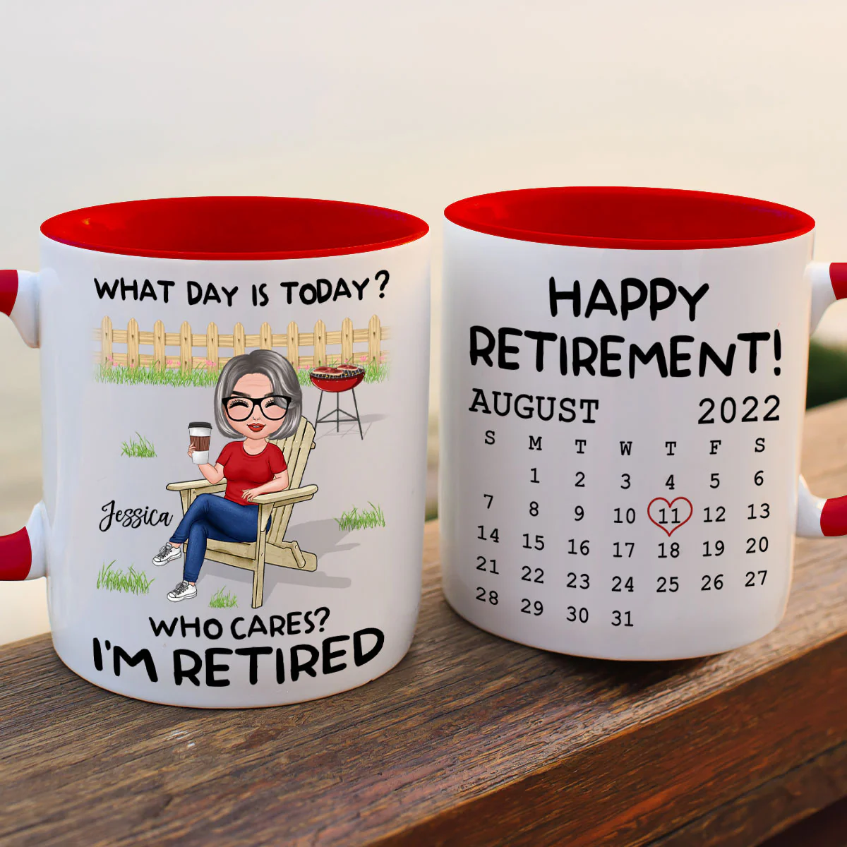 Retirement Gift What Day Is Today Calendar Personalized Mug - Image 3