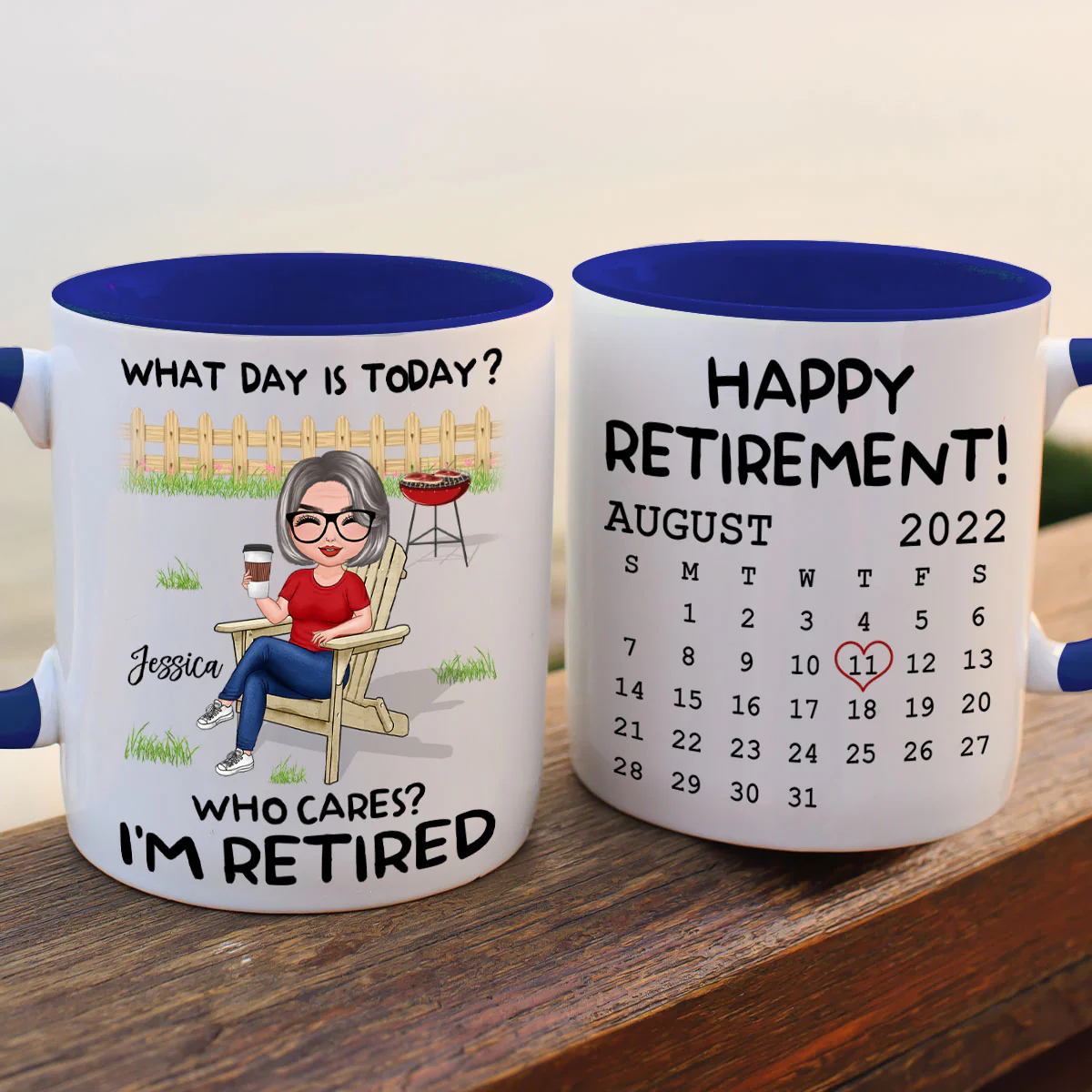 Retirement Gift What Day Is Today Calendar Personalized Mug - Image 4