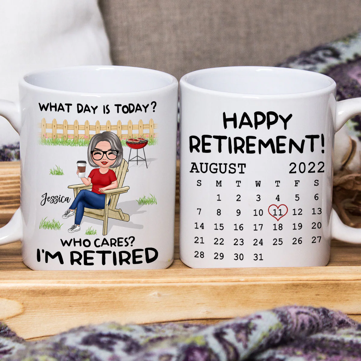 Retirement Gift What Day Is Today Calendar Personalized Mug - Image 5