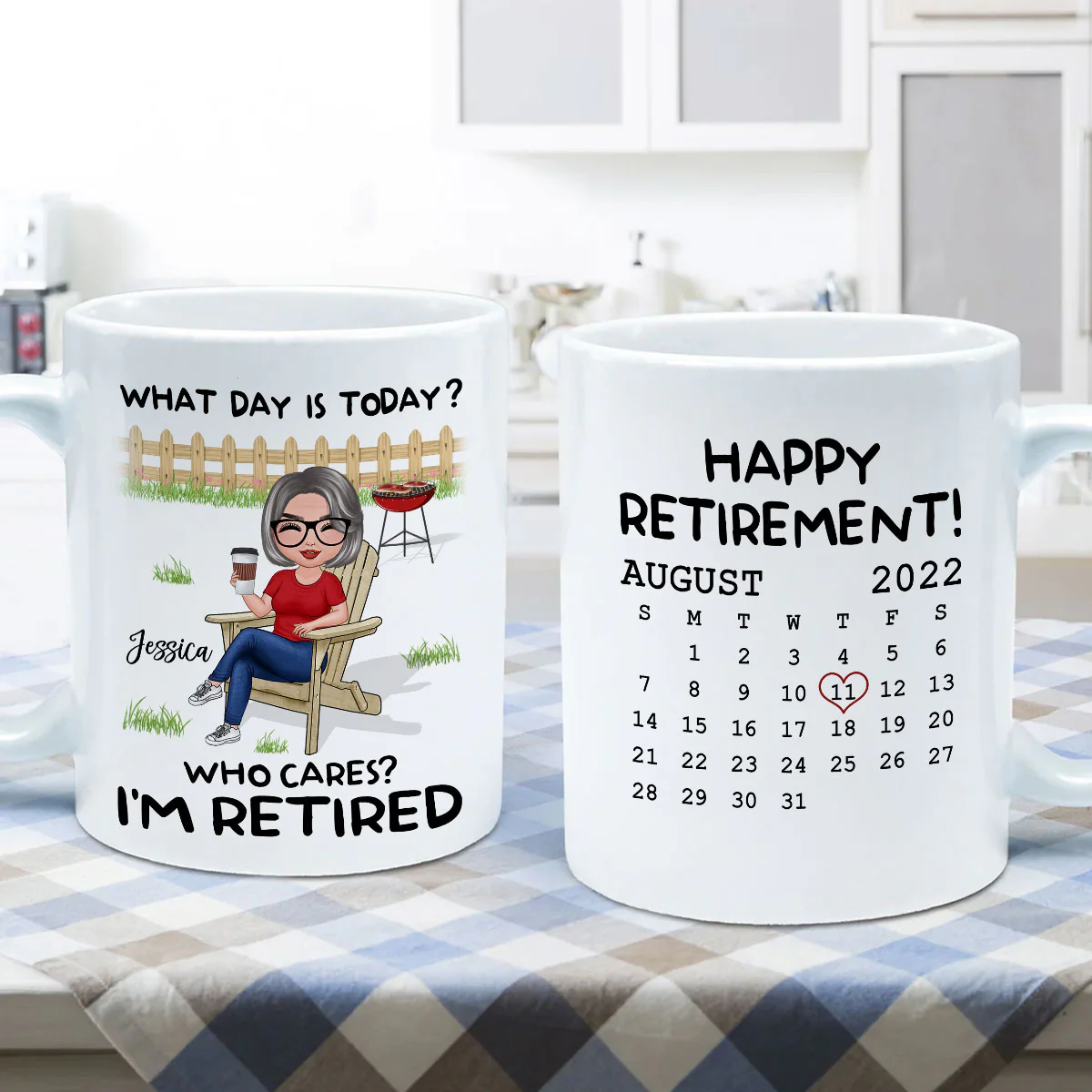 Retirement Gift What Day Is Today Calendar Personalized Mug - Image 6