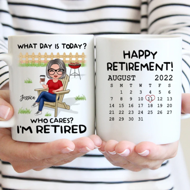 Retirement Gift What Day Is Today Calendar Personalized Mug - Image 9