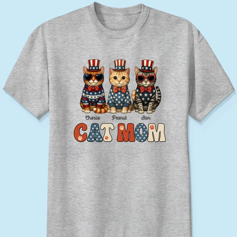 Retro Vintage Cat Mom 4th Of July Personalized Shirt - Image 11