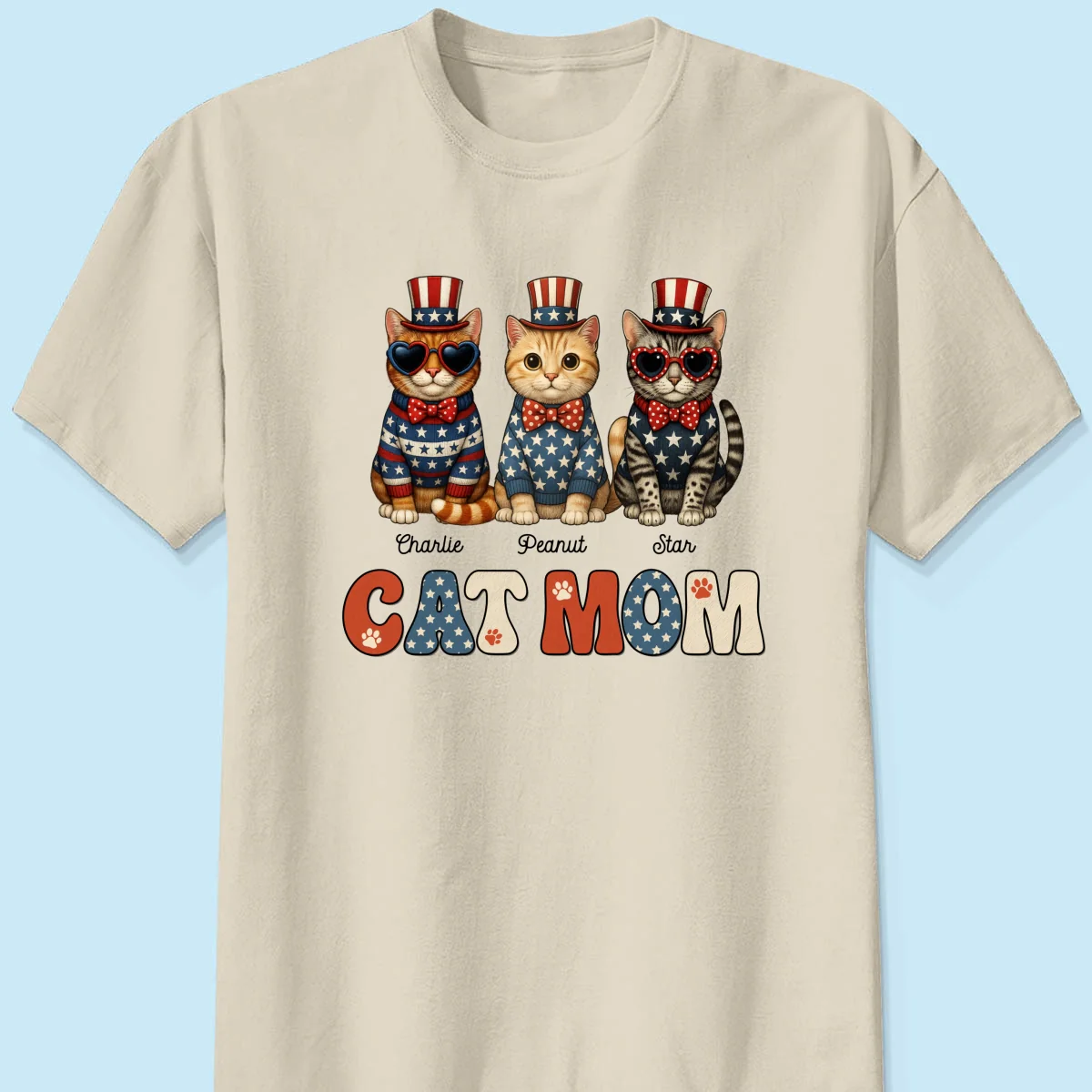 Retro Vintage Cat Mom 4th Of July Personalized Shirt - Image 13