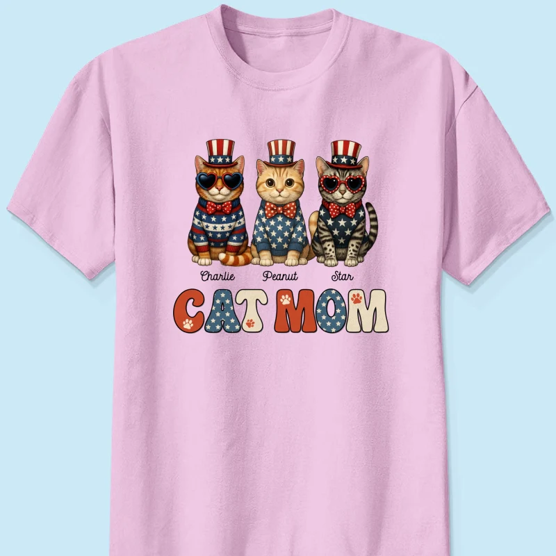 Retro Vintage Cat Mom 4th Of July Personalized Shirt - Image 14