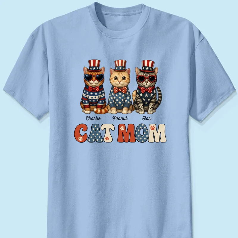 Retro Vintage Cat Mom 4th Of July Personalized Shirt - Image 15