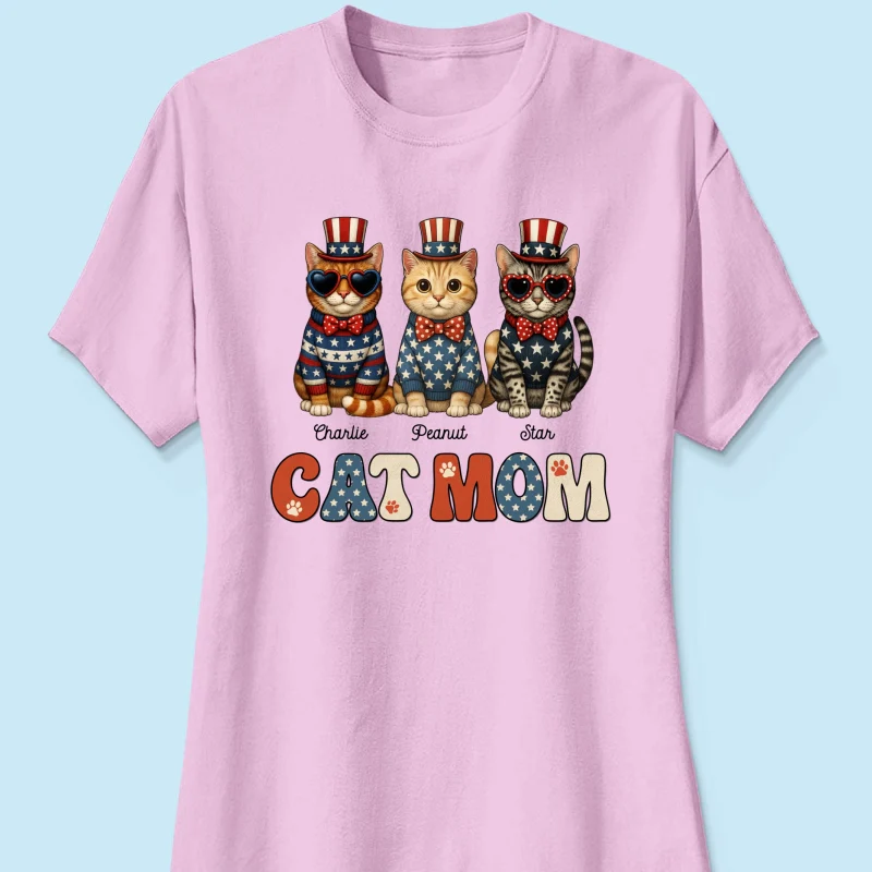 Retro Vintage Cat Mom 4th Of July Personalized Shirt - Image 18