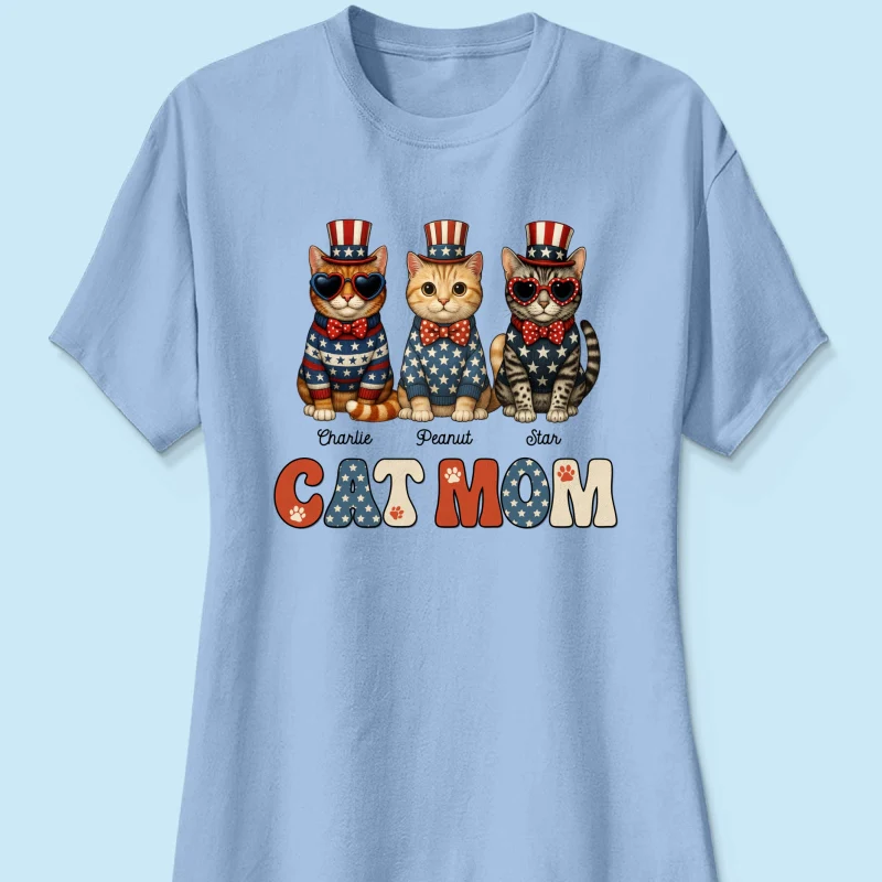 Retro Vintage Cat Mom 4th Of July Personalized Shirt - Image 19