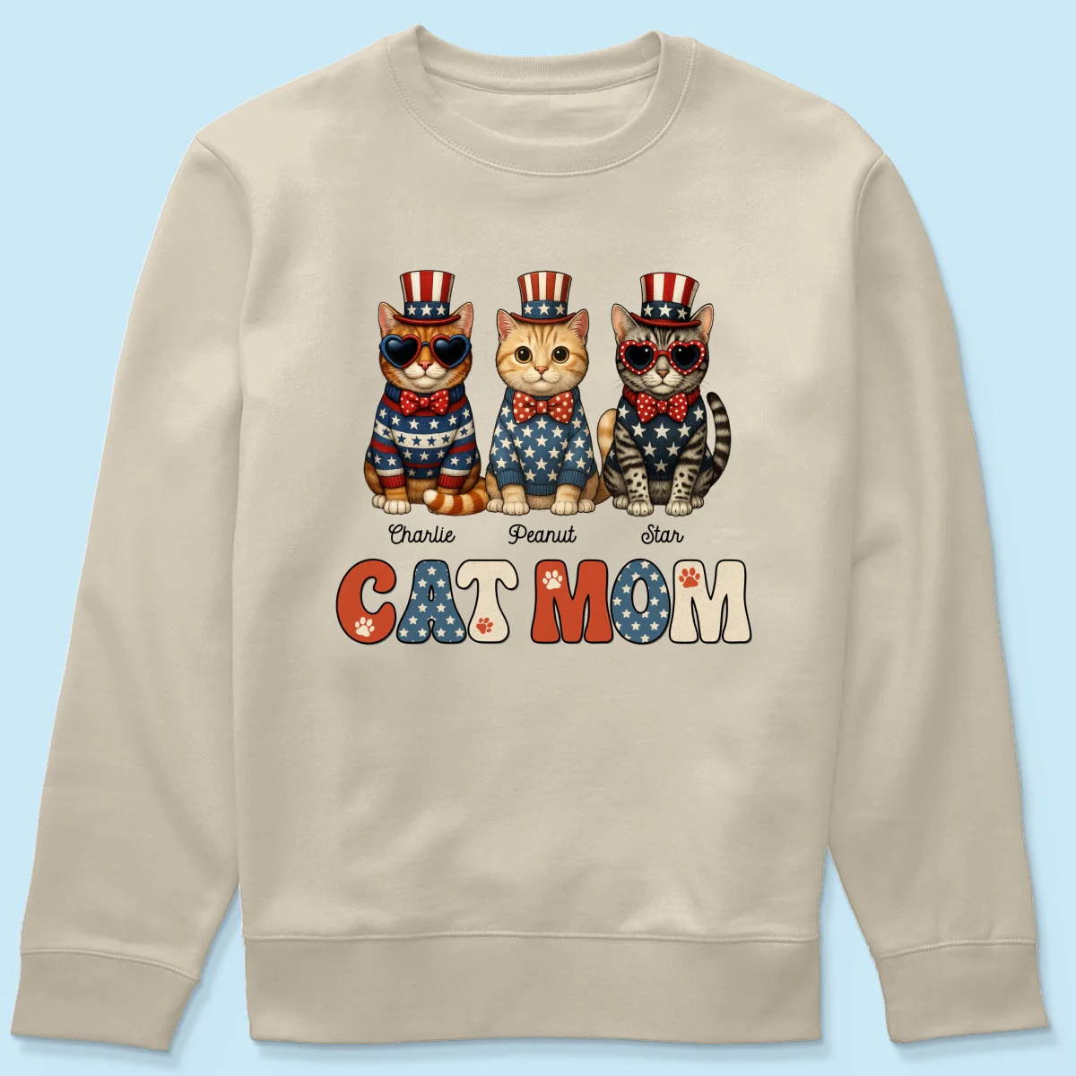 Retro Vintage Cat Mom 4th Of July Personalized Shirt - Image 23