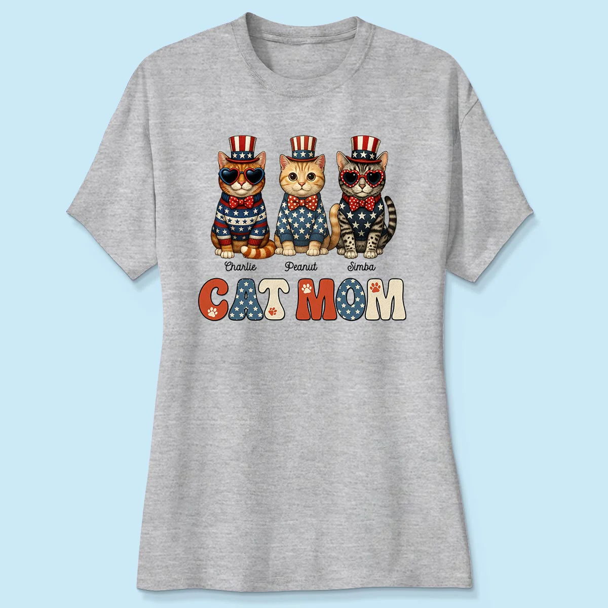Retro Vintage Cat Mom 4th Of July Personalized Shirt - Image 6