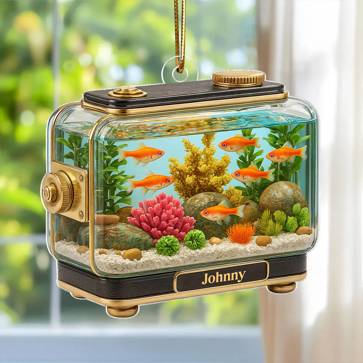 Retro Aquarium Fish Tank - Personalized Acrylic Ornament - Christmas Decor Gift for Fish Lovers, Gift for Office, Home Decor 2025 - Image 7