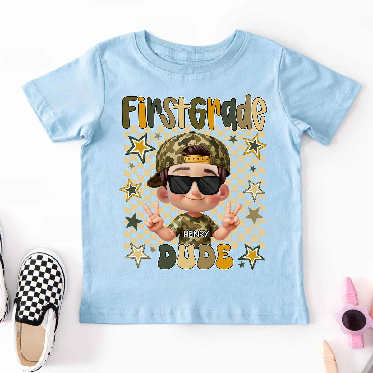 Retro Back to School Boys Personalized Shirt, Kindergarten Pre-K to Fifth Grade, School Boy Shirt - Image 6