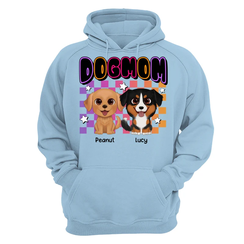 Retro Colorful Dog Mom Cute Sitting Dog Cartoon Personalized Shirt - Image 16