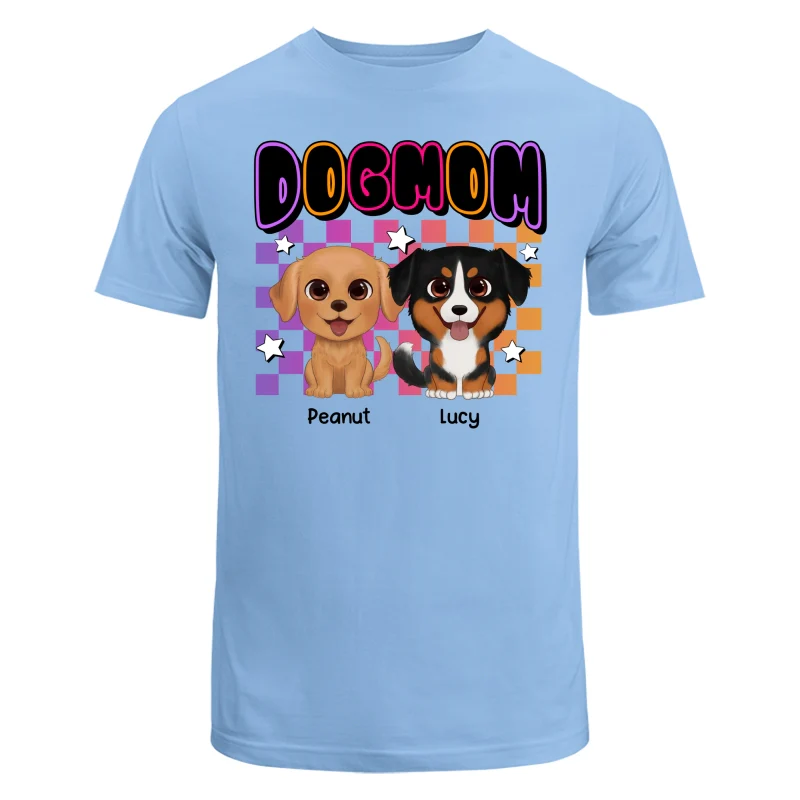 Retro Colorful Dog Mom Cute Sitting Dog Cartoon Personalized Shirt - Image 8