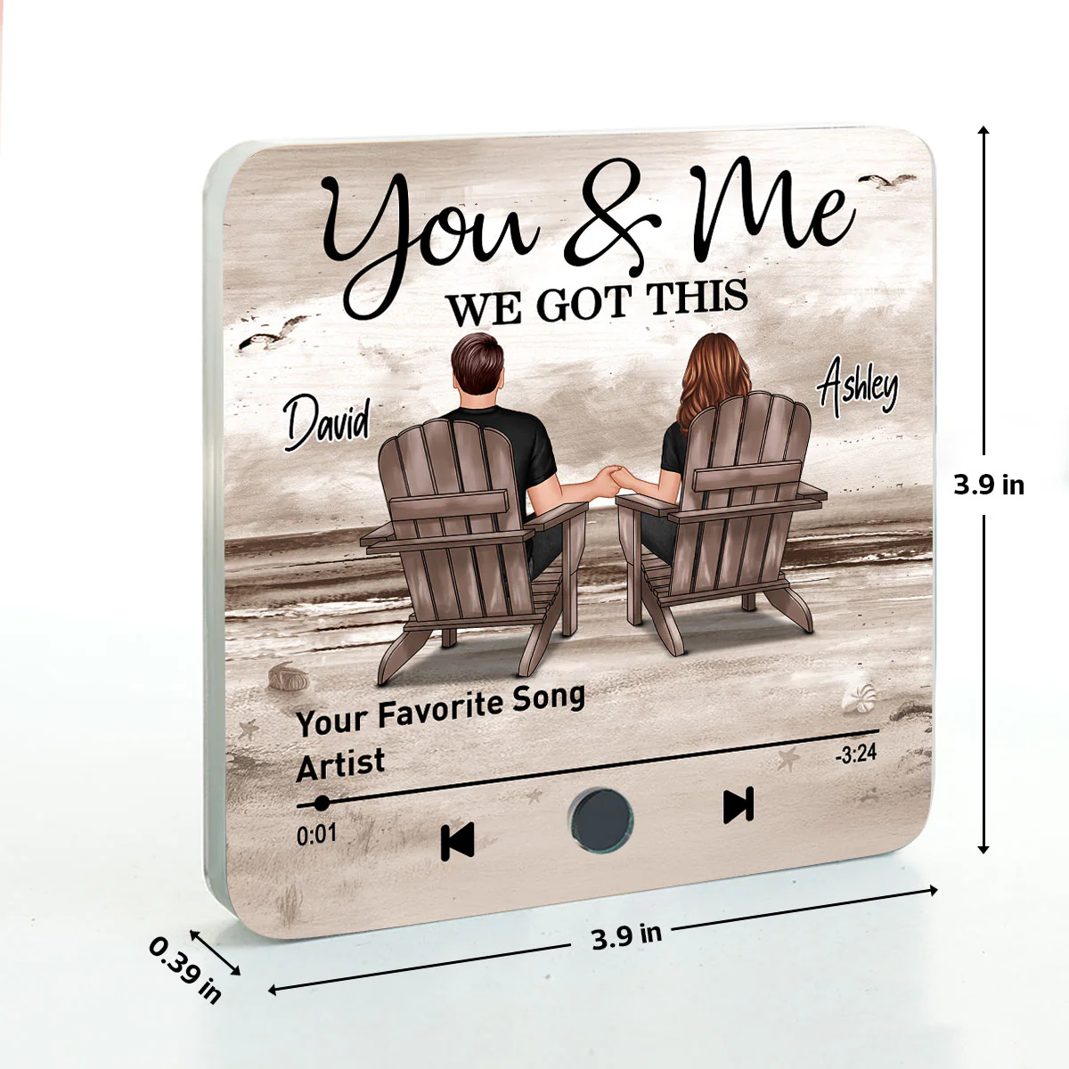 Couple You & Me We Got This Retro Personalized Music Fridge Magnet, Heartfelt 2025 Gift For Couple, For Him, For Her, Boyfriend, Girlfriend, Husband, Wife - Image 11