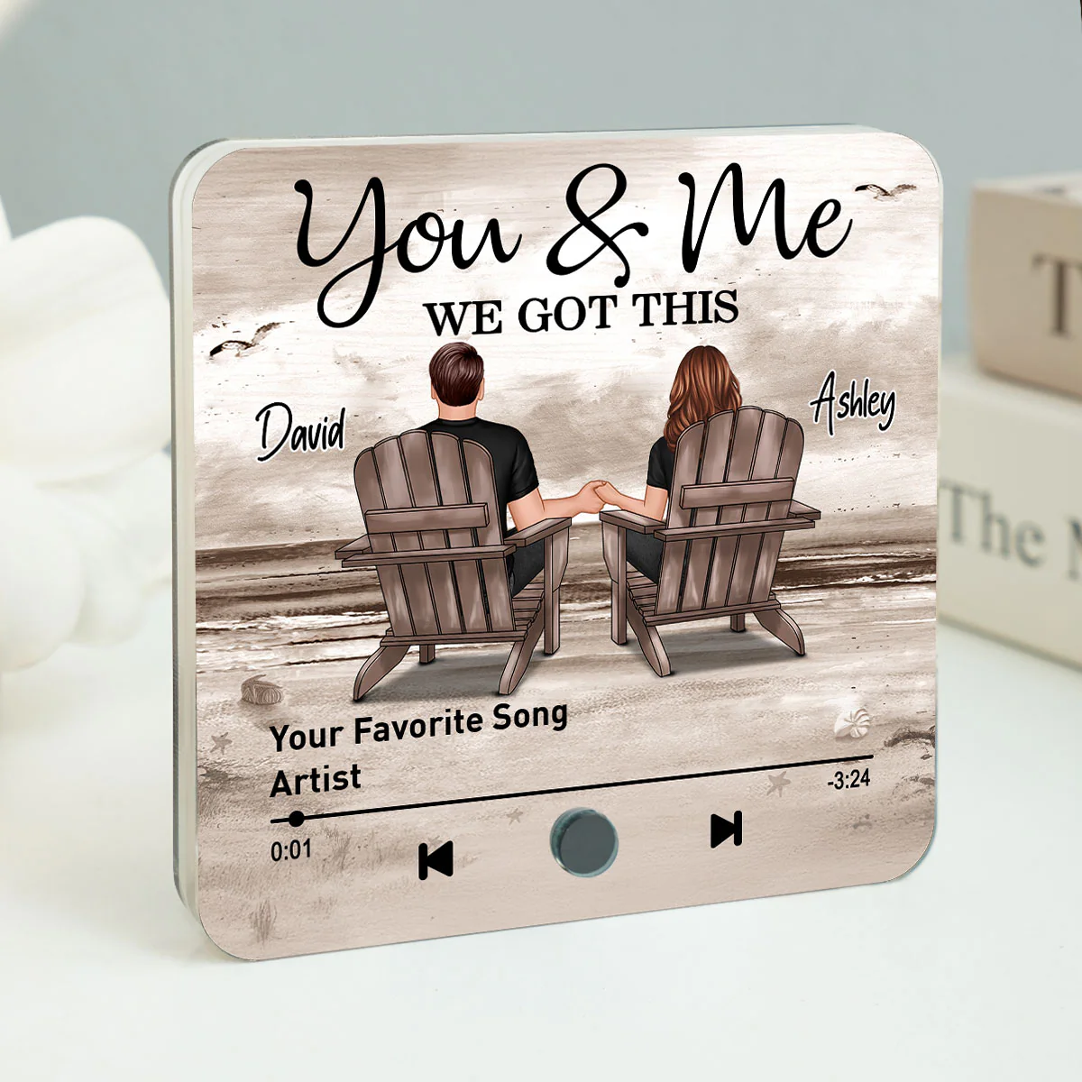 Couple You & Me We Got This Retro Personalized Music Fridge Magnet, Heartfelt 2025 Gift For Couple, For Him, For Her, Boyfriend, Girlfriend, Husband, Wife - Image 3