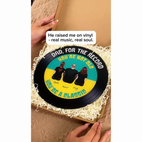 Retro Dad For The Record You're Not Old You Are A Classic Personalized Acrylic Record Plaque, Gift For Dad - Image 2