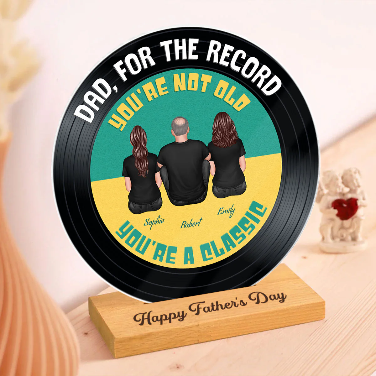 Retro Dad For The Record You're Not Old You Are A Classic Personalized Acrylic Record Plaque, Gift For Dad - Image 3