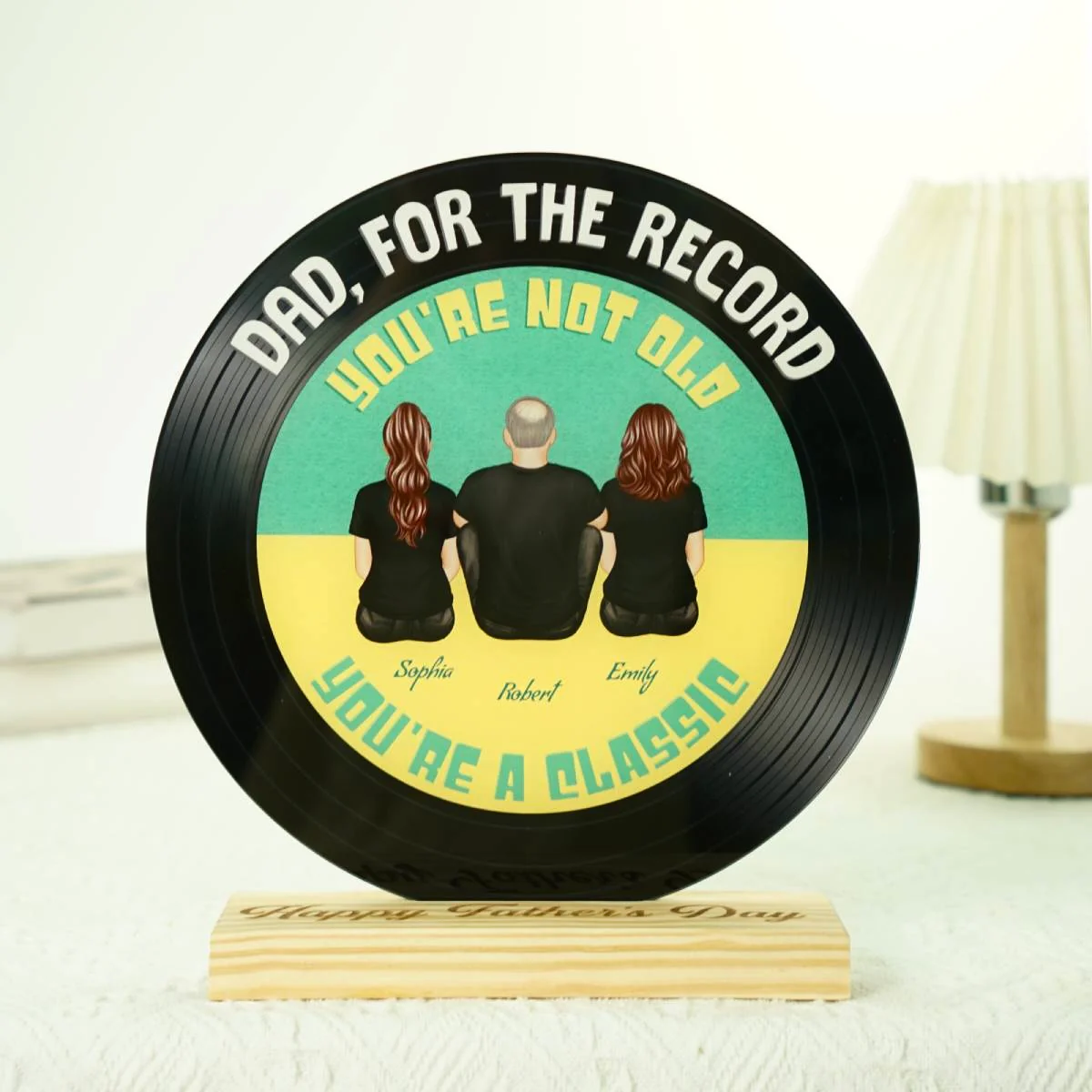 Retro Dad For The Record You're Not Old You Are A Classic Personalized Acrylic Record Plaque, Gift For Dad - Image 7