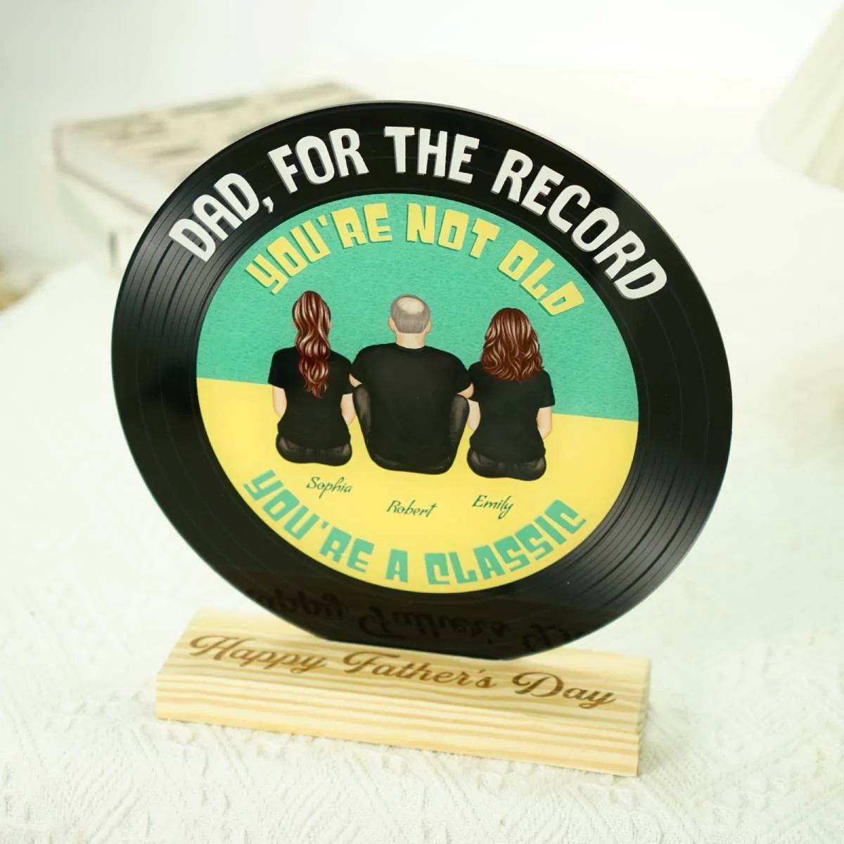 Retro Dad For The Record You're Not Old You Are A Classic Personalized Acrylic Record Plaque, Gift For Dad - Image 8
