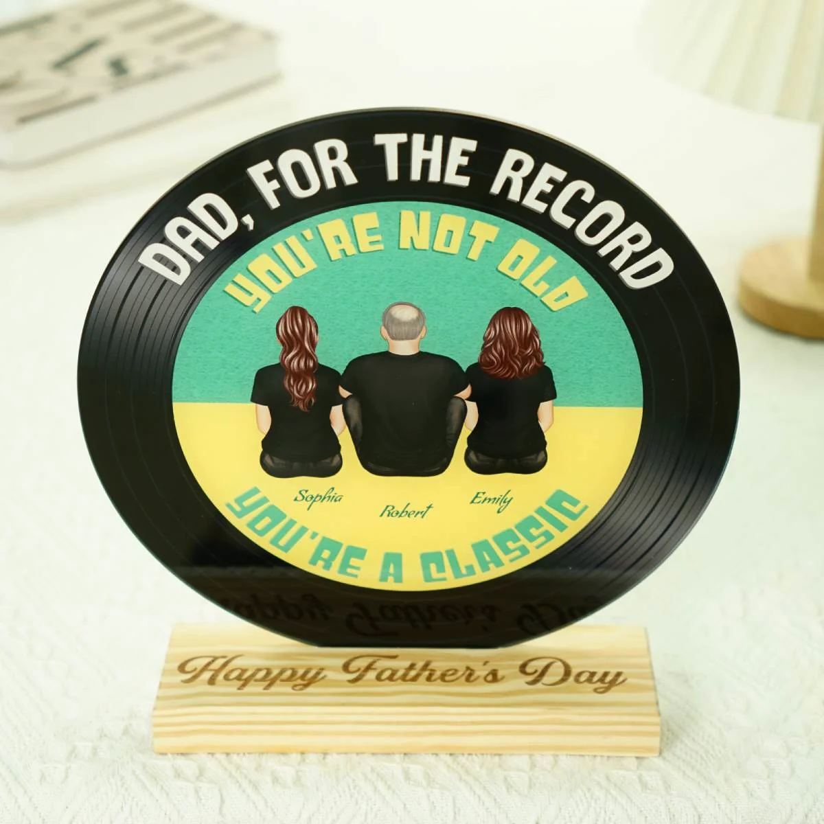 Retro Dad For The Record You're Not Old You Are A Classic Personalized Acrylic Record Plaque, Gift For Dad - Image 9