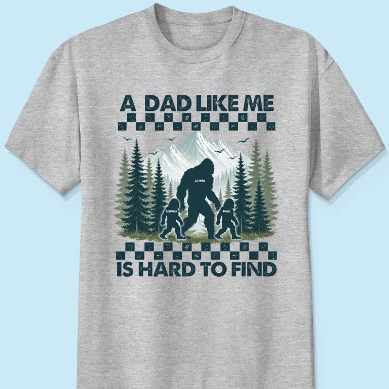 Retro Funny Bigfoot Dad With Kids Names - Personalized Shirt - Father's Day Gift for Dad - Image 12