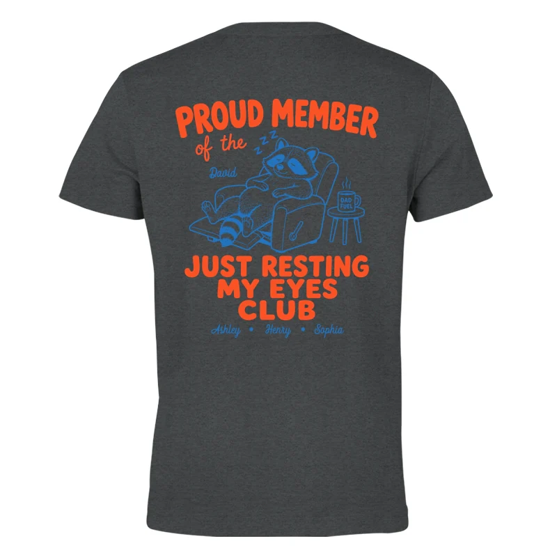 Retro Funny Raccoon Dad - Just Resting My Eyes Club - Personalized Shirt - Father's Day Gift for Dad, Grandpa - Image 11
