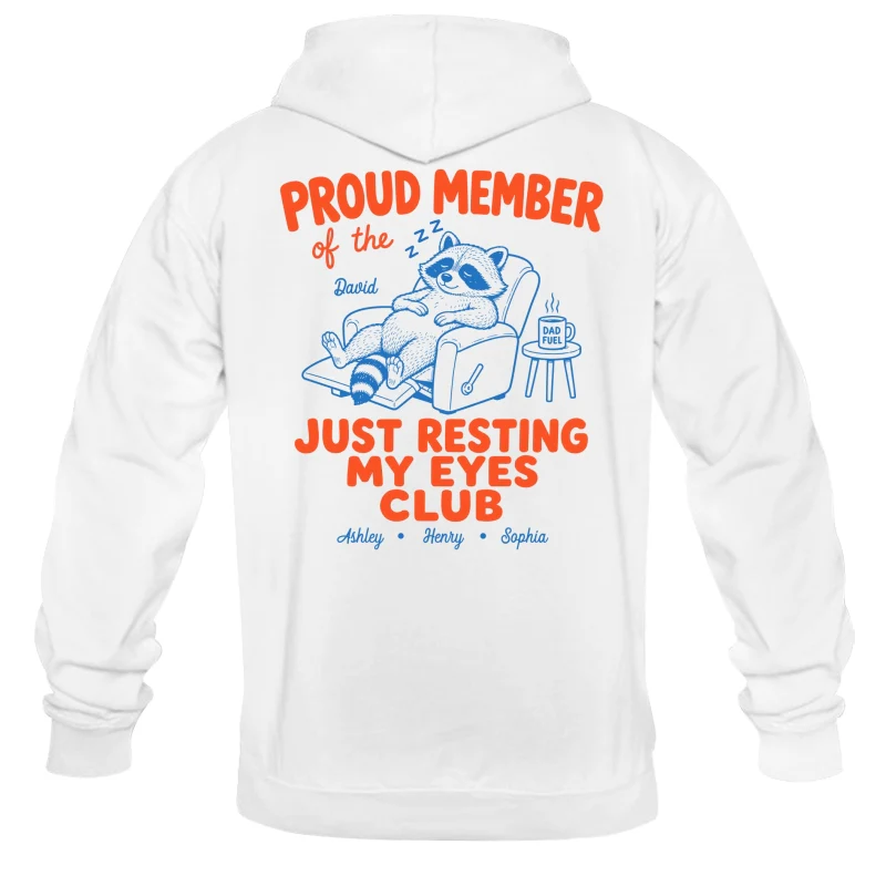 Retro Funny Raccoon Dad - Just Resting My Eyes Club - Personalized Shirt - Father's Day Gift for Dad, Grandpa - Image 15