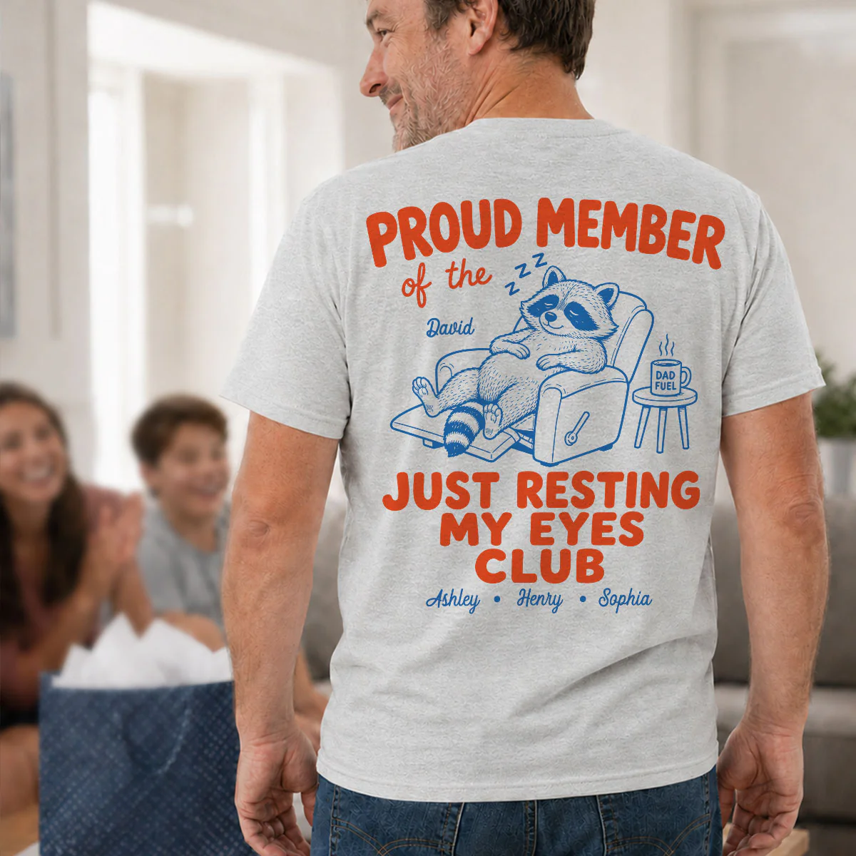 Retro Funny Raccoon Dad - Just Resting My Eyes Club - Personalized Shirt - Father's Day Gift for Dad, Grandpa - Image 7