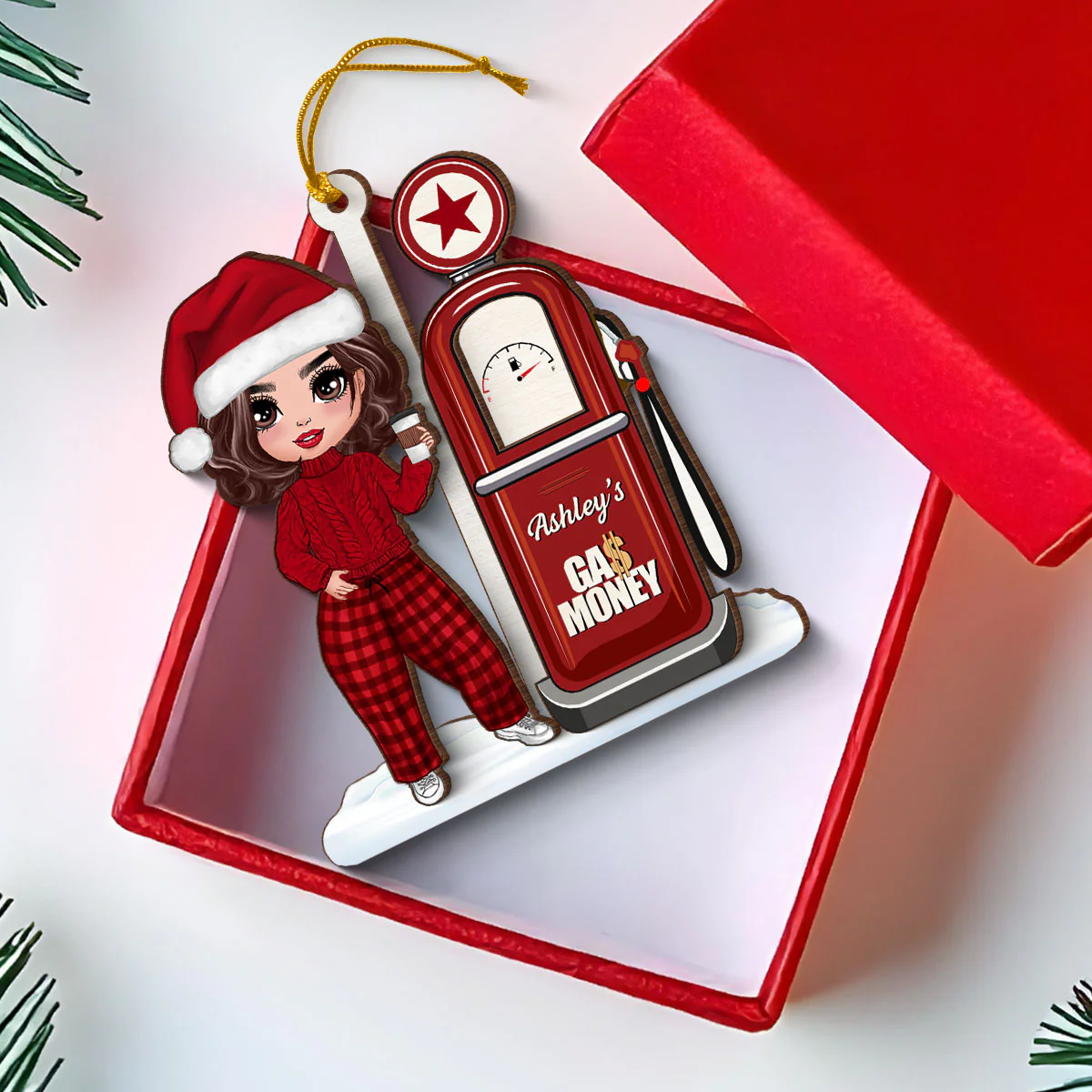 Retro Gas Pump Personalized Gas Money Holder Ornament, Unique Christmas Gift For Teenage Driver, Funny 16 Birthday Gift - Image 4