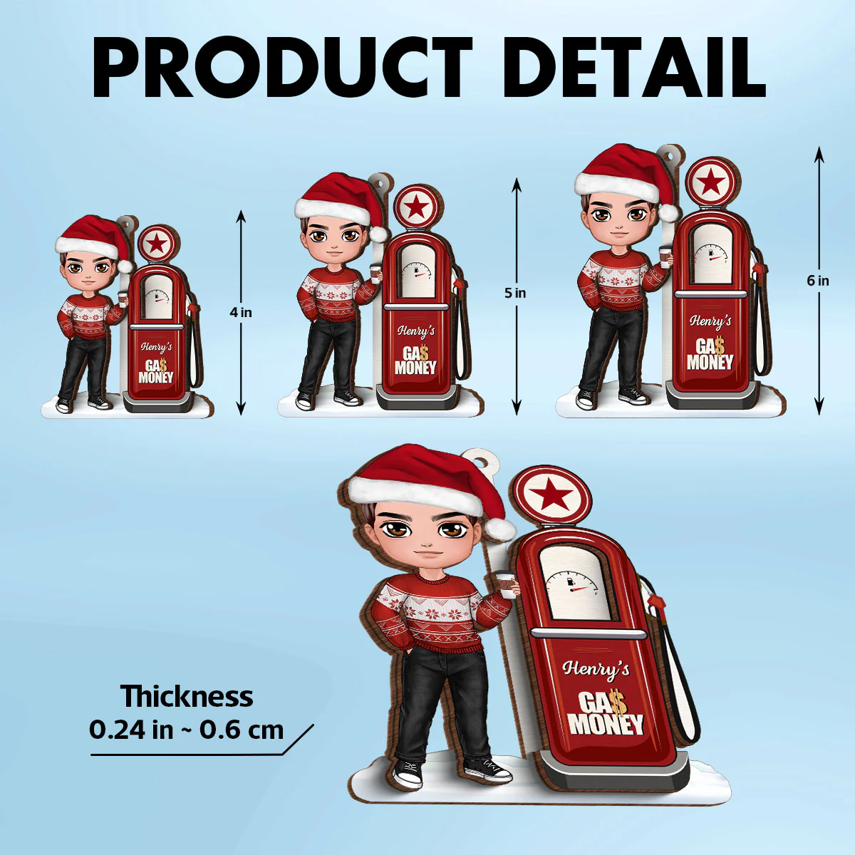 Retro Gas Pump Personalized Gas Money Holder Ornament, Unique Christmas Gift For Teenage Driver, Funny 16 Birthday Gift - Image 6