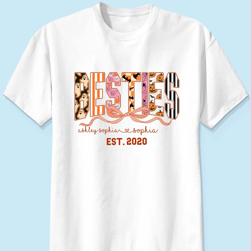Retro Halloween Spooky Coquette Personalized Matching Besties Sweatshirt, Fall Gift for Besties - Image 18