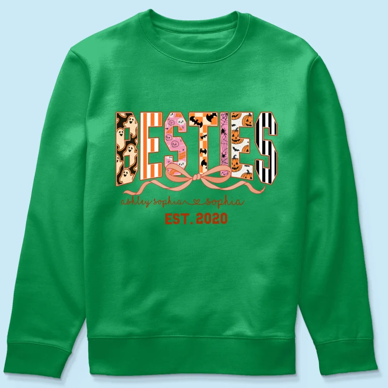 Retro Halloween Spooky Coquette Personalized Matching Besties Sweatshirt, Fall Gift for Besties - Image 38