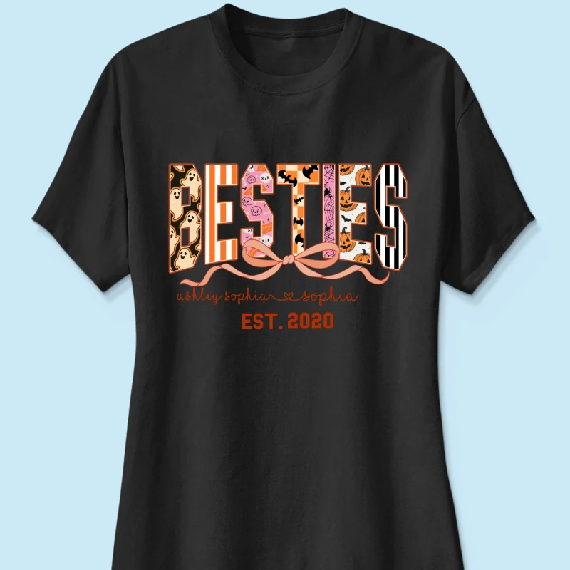 Retro Halloween Spooky Coquette Personalized Matching Besties Sweatshirt, Fall Gift for Besties - Image 41