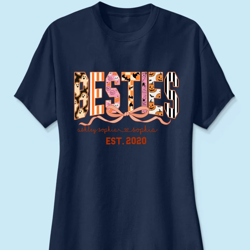Retro Halloween Spooky Coquette Personalized Matching Besties Sweatshirt, Fall Gift for Besties - Image 42